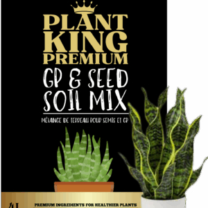 Plant King Premium General Purpose Cut and Seedling Mix shown in 4L and 8L bags with visible fine texture. Ingredients like peat moss, coco coir, perlite, and vermiculite are clearly displayed, highlighting the lightweight, airy, and well-draining structure ideal for seedlings and propagation